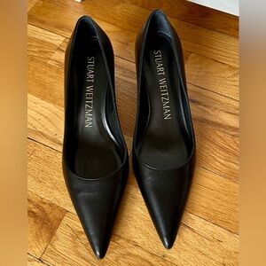 Stuart Weitzman 50 Black Leather Pump NEW no box 7  $495 Luxury